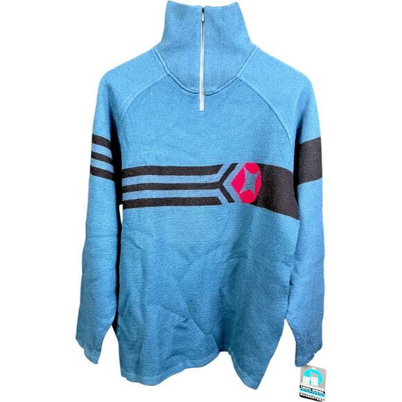 NWT Vintage 90s Freshjive Wool Quarter Zip Skater Skateboarding Sweater - Size M - Picture 1 of 12